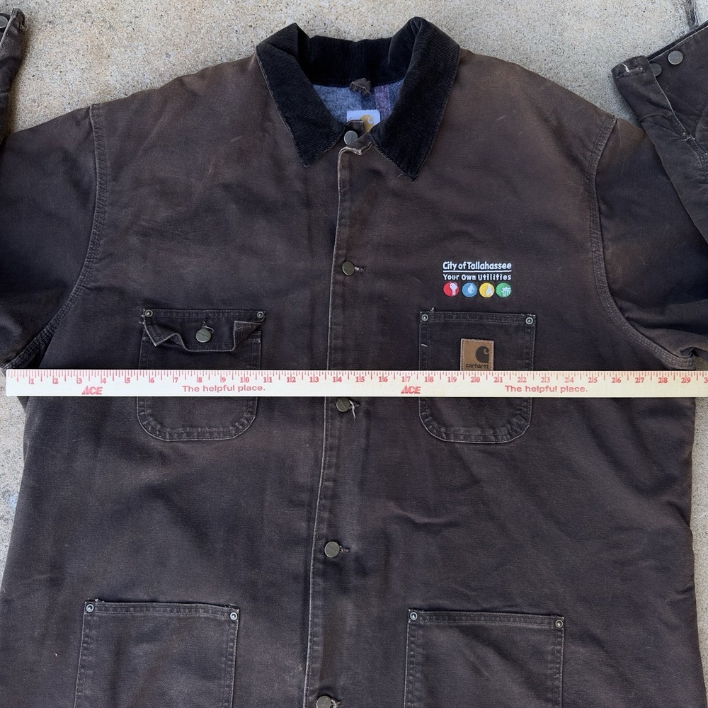 VTG Carhartt C02 DKB Chore Coat Jacket Men's 3XL Tall Blanket Lined Dark Brown * - Picture 8 of 14